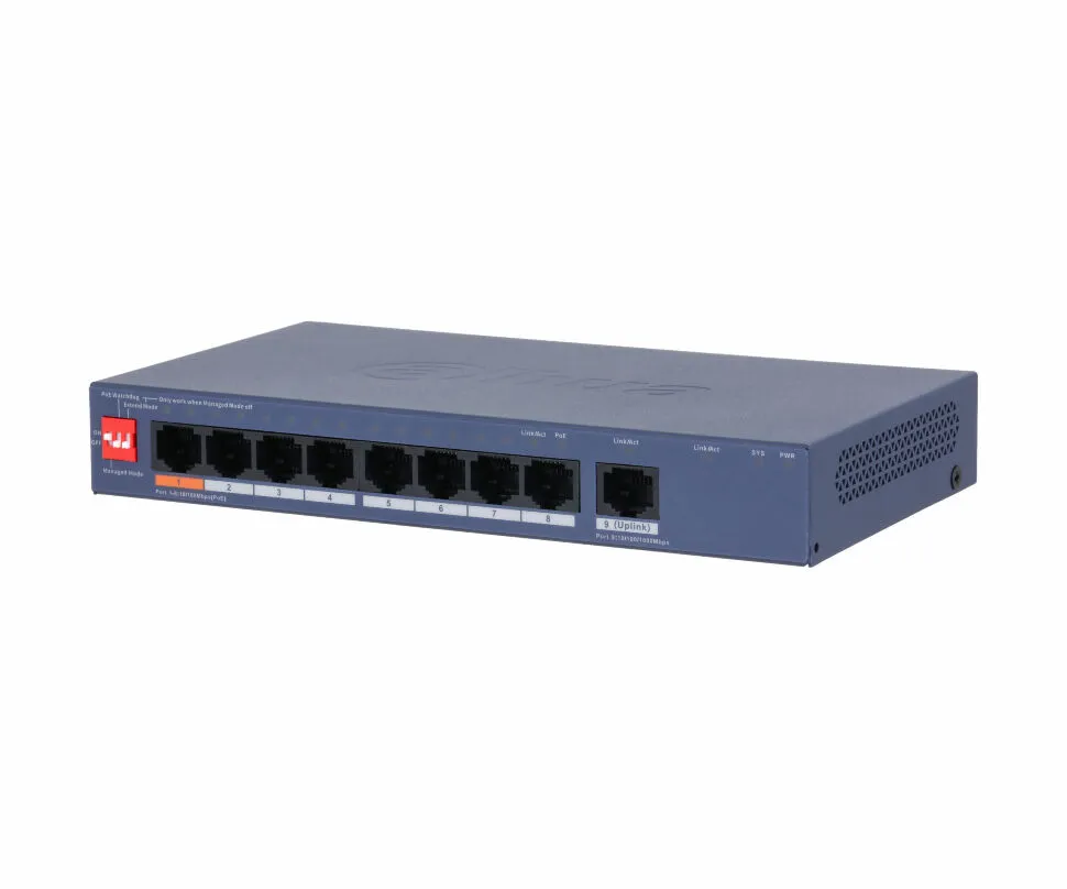 DH-CS4009-8ET1GT-60 8-портовый PoE коммутатор с функцией облачного управления